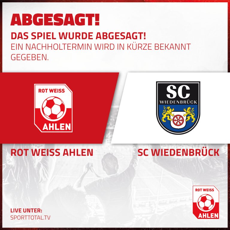 Abgesagt: Rot Weiss Ahlen gegen SC Wiedenbrück