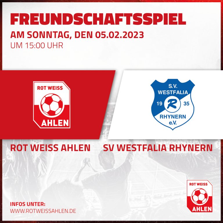 Freundschaftsspiel: Rot Weiss Ahlen gegen SV Westfalia Rhynern