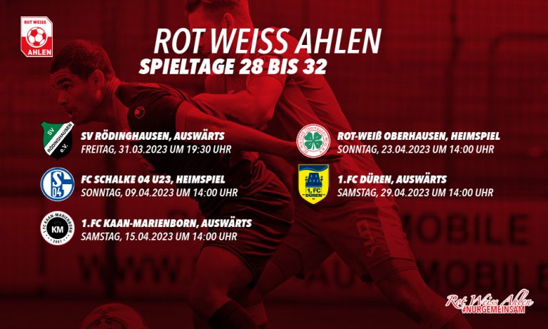 Westdeutscher Fußballverband terminiert Spieltage 28 bis 32